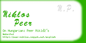 miklos peer business card